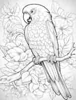 Free photo bird coloring page line art