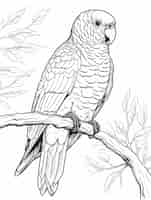 Free photo bird coloring page line art