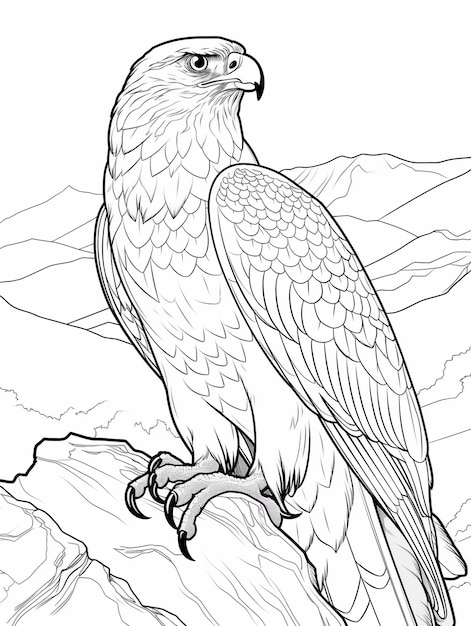 Free Photo bird coloring page line art