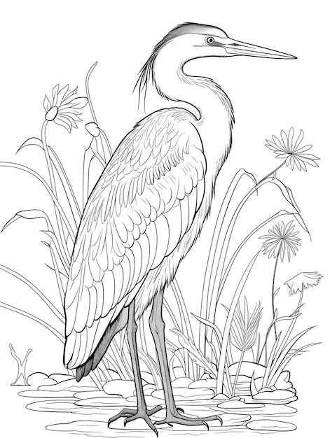 Free photo bird coloring page line art