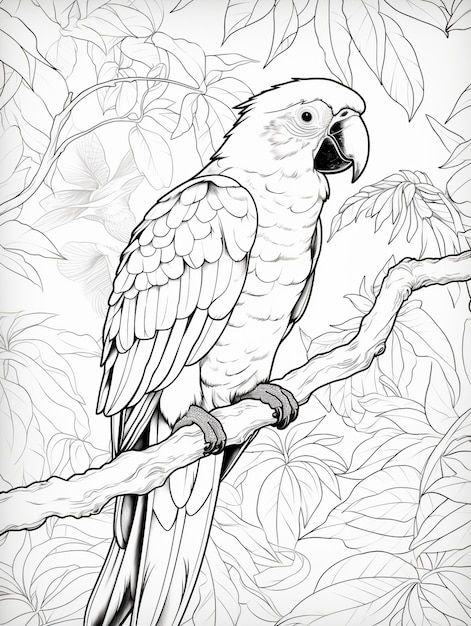 Free Photo bird coloring page line art