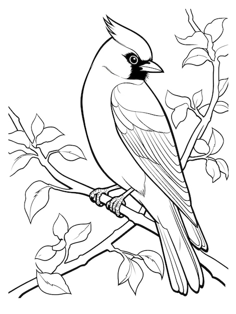 Free photo bird coloring page line art