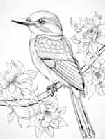 Free photo bird coloring page line art