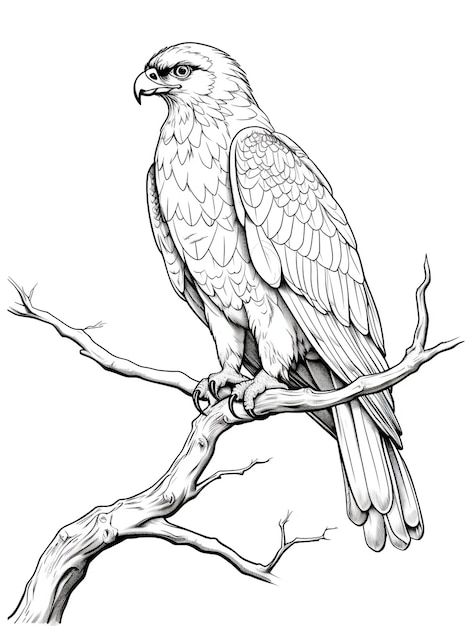 Free Photo bird coloring page line art