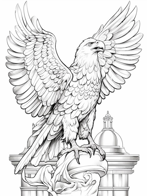 Free photo bird coloring page line art