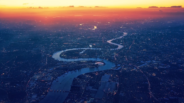 Free photo bird's eye view of city