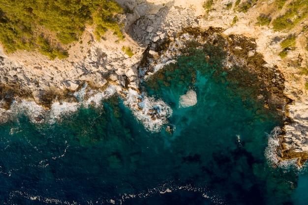 Bird's eye view of a shore break