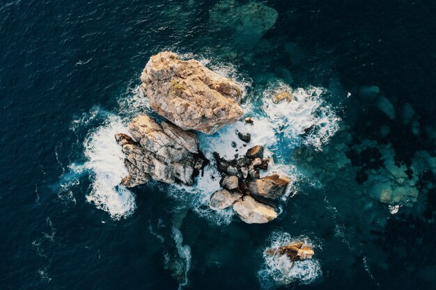 Bird's eye view of a shore break