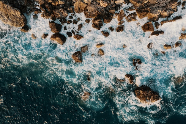 Bird's eye view of a shore break