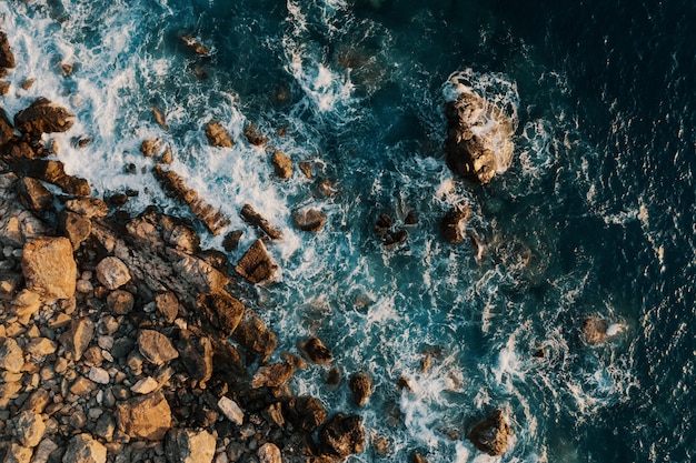 Bird's eye view of a shore break