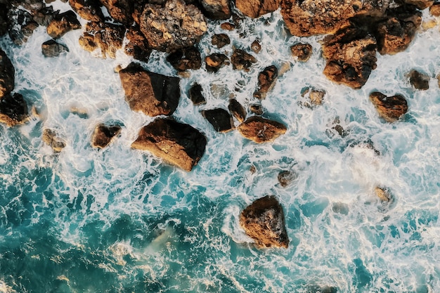 Bird's eye view of a shore break