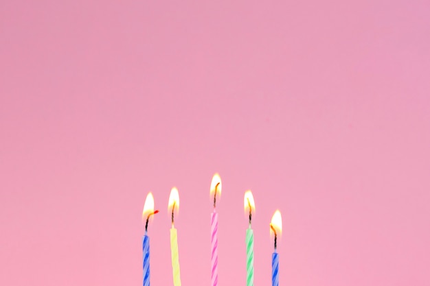 Free photo birthday candles and copyspace on top