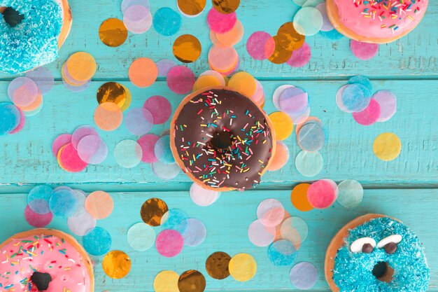 Birthday donut with confetti