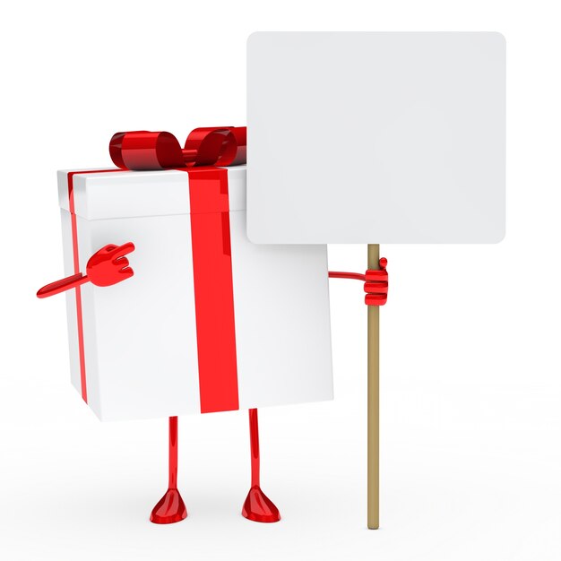 Free Photo birthday gift showing a blank placard