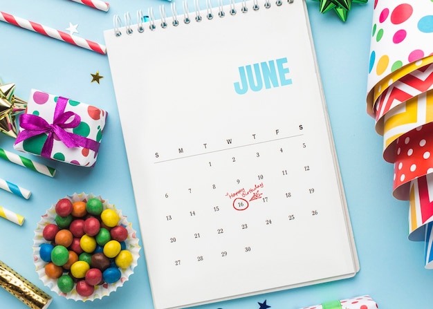 Free photo birthday reminders in calendar and decorations