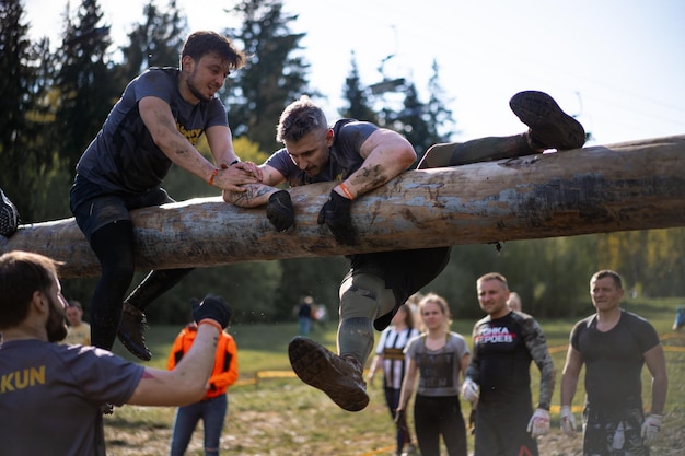 Free Photo bison race - obstacle race, sports competition, belarus, may 2019