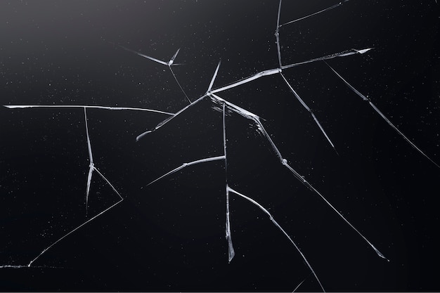 Black background with cracked glass texture