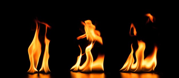 Black background with flames of fantastic designs