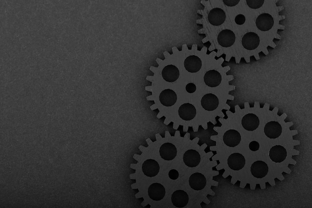 Free Photo black background with gears