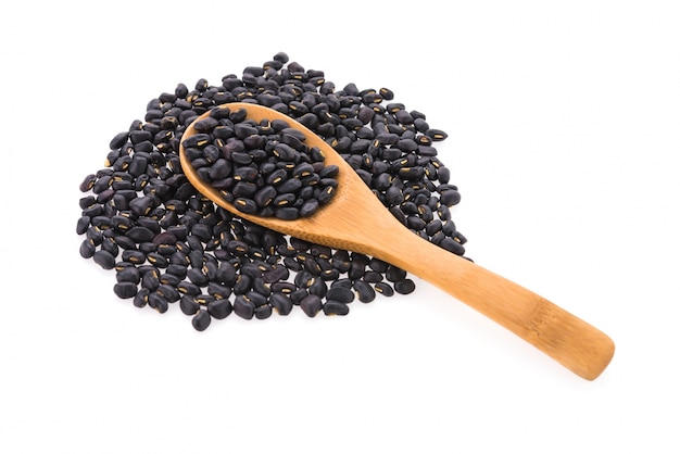 Black beans isolated on white background