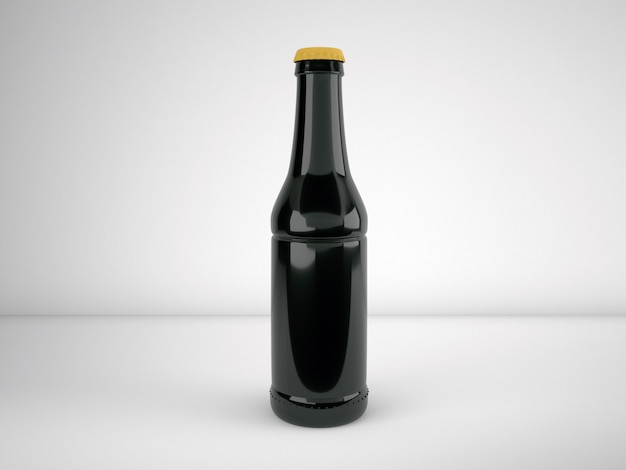 Black beer bottle