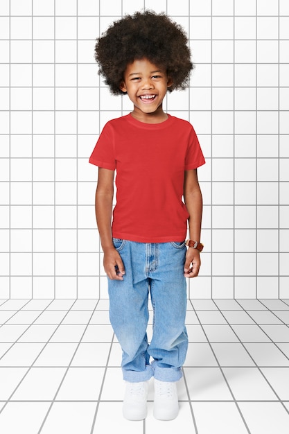 Black boy wearing t-shirt with pants 