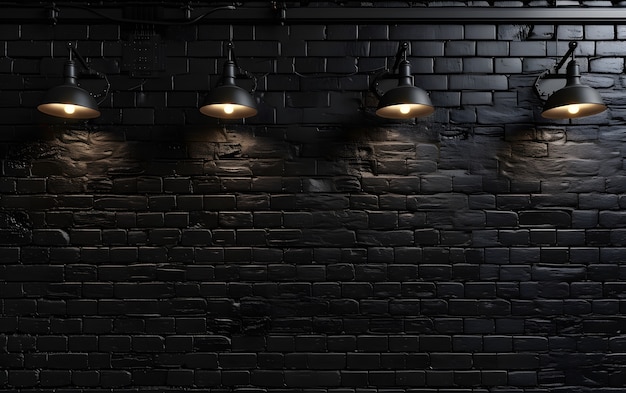 Black brick wall surface texture