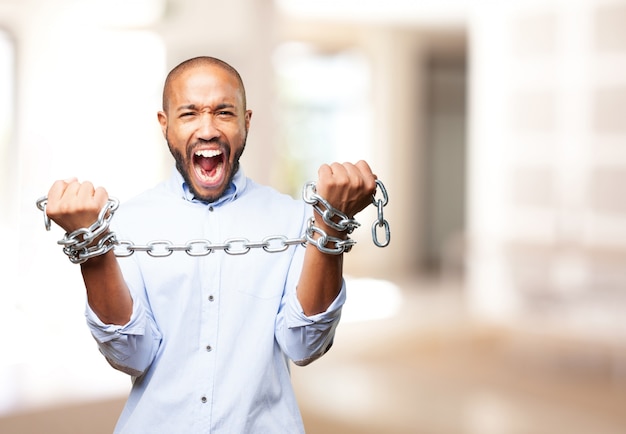 Free photo black businessman angry expression