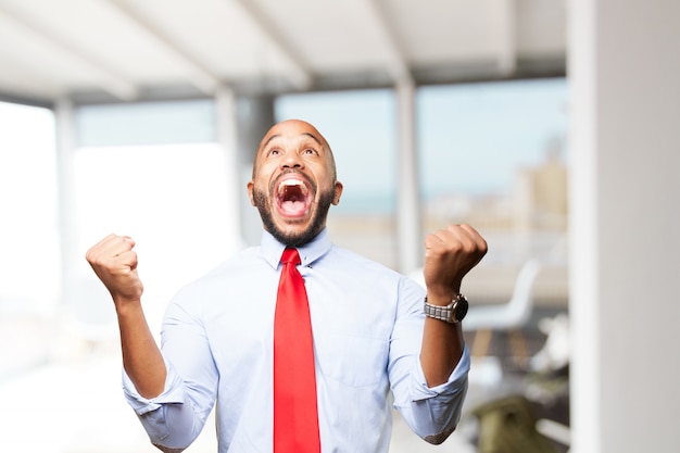 Free Photo black businessman happy expression