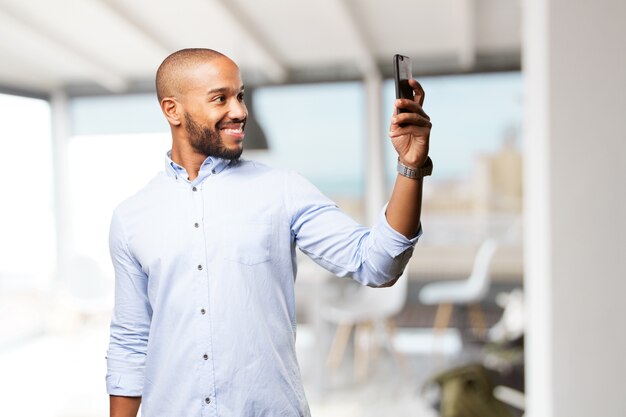 black businessman happy expression