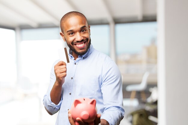 black businessman happy expression