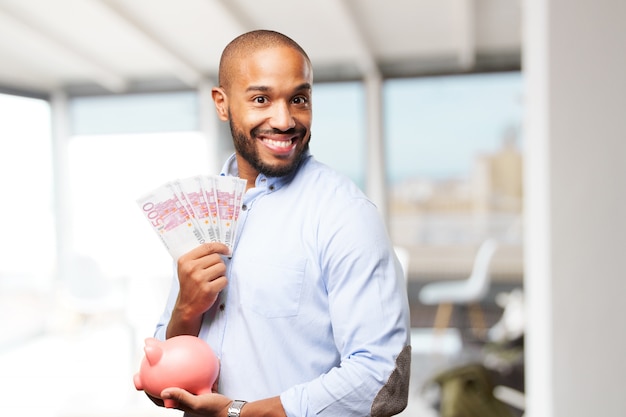 black businessman happy expression