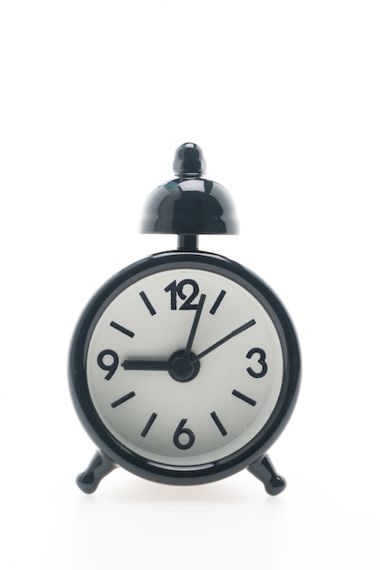 Free photo black clock with white background