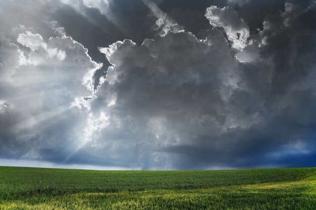 Free photo black clouds over the field