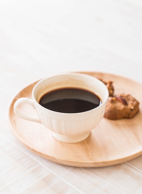 black coffee with cookies