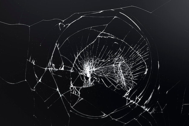 Free Photo black cracked background with broken glass texture