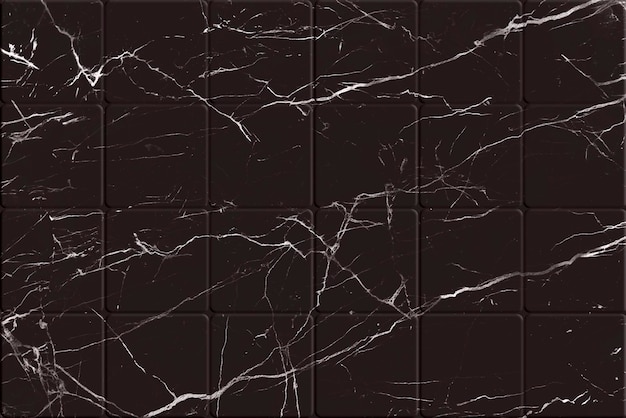 Free photo black cracked marble floor tile texture