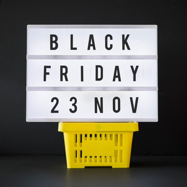 Black Friday inscription on board