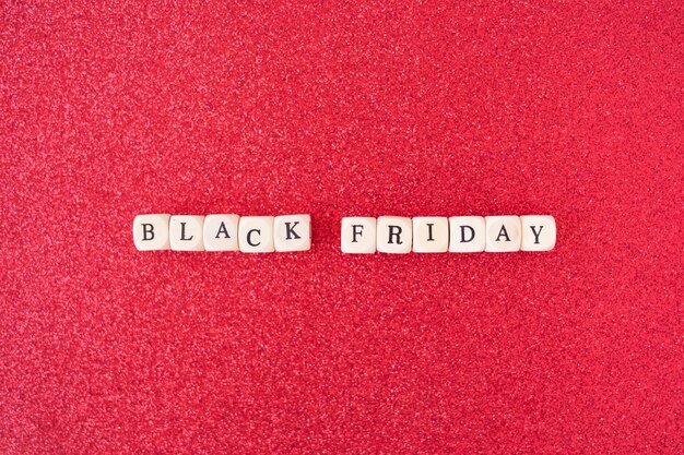 Black Friday inscription on cubes on table 