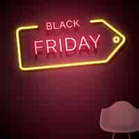 Free photo black friday neon sign