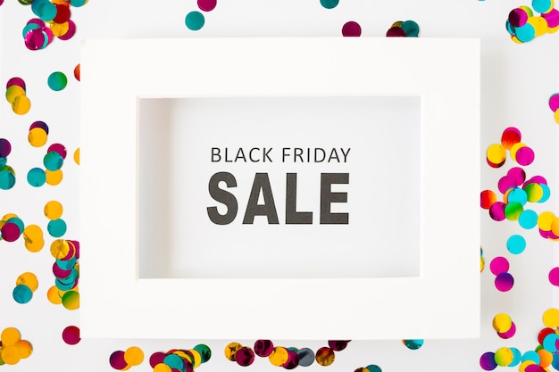 Free Photo black friday sale inscription in white frame 