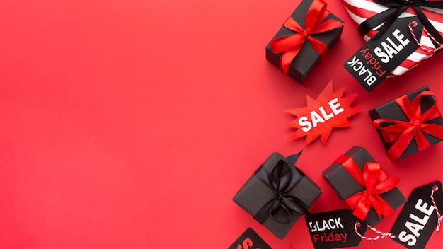 Black friday sales arrangement with copy space