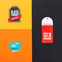 Free photo black friday sales composition with different labels