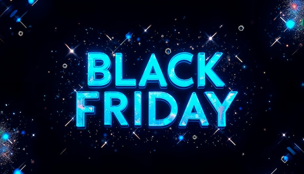 Free Photo black friday sales sign neon light