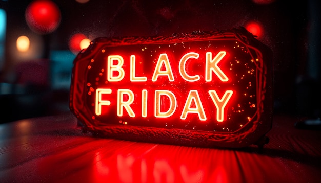 Free photo black friday sales sign neon light