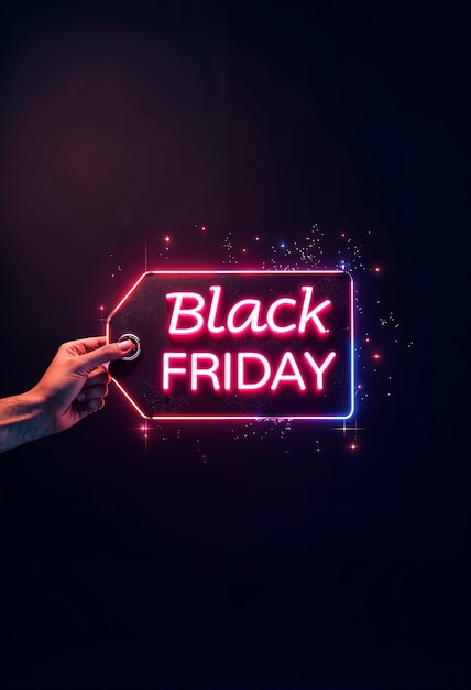 Free photo black friday sales sign neon light