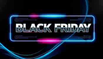 Free photo black friday sales sign neon light