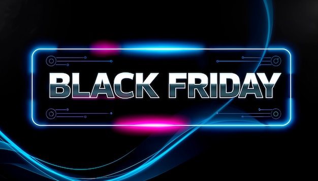 Free Photo black friday sales sign neon light