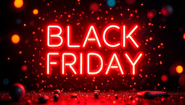 Free photo black friday sales sign neon light