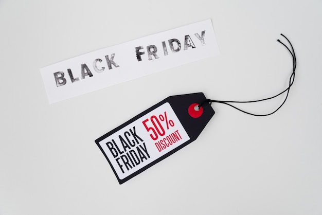 Free Photo black friday text above tag